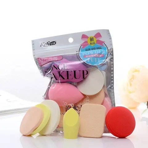 MAVOTANK Sponge Makeup 6 In 1 Beauty Blender Puff (Color May Vary)- Set of 6 pack of 1 pcs 6