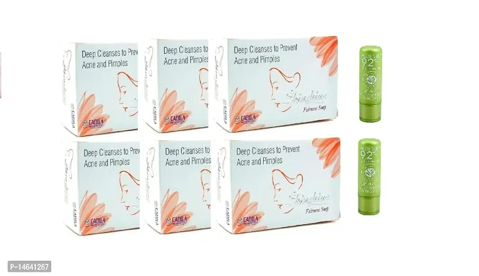 Skin shine soap pack of 4 and Aloe vera lip balm pack of 2-thumb0