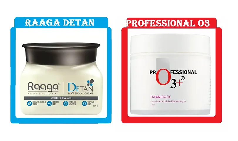 Raaga Professional Detan  Cream 500 gm With Professional O3+ ED-Tan Pack 300gm