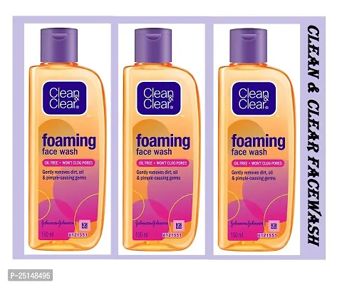 Clean  Clear Foam ing Fac e Wash 150 ml Pack Of-3-thumb0