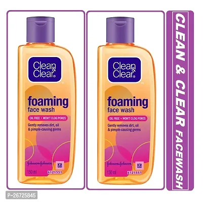 Clean  Clear Foaming Face Wash 150 ml (Pack Of-2)-thumb0