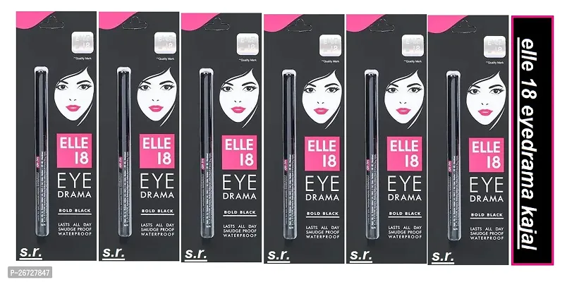 ELLE 18 Eye Drama Kajal (Pack Of-6)-thumb0