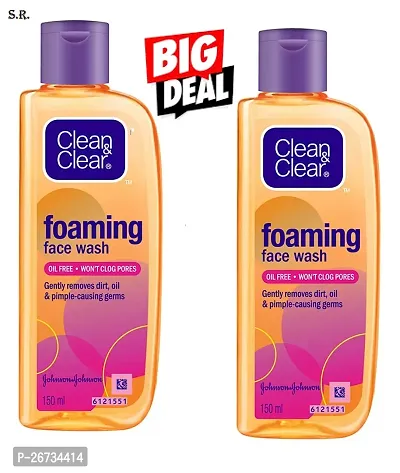 Clean  Clear Foaming Face Wash 150 ml (Pack Of-2)-thumb0