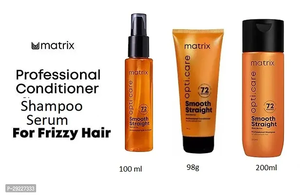 Matrix Professional Hair Silky  Serum 100 ml + Hair Smooth Conditioner 98 gm + Hair Smooth Opti Care  Shampoo 200 ml-thumb0