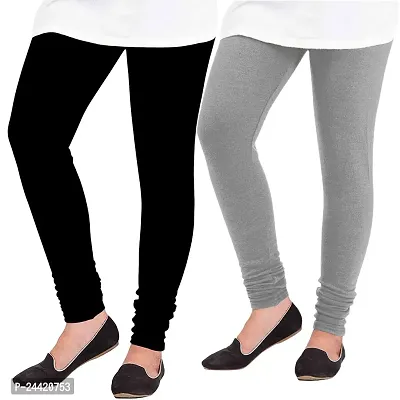 GulGuli Woolen Winter Warm Bottom Wear Leggings for Women / Girls  Combo Pack of 2 (Black and Light Grey)