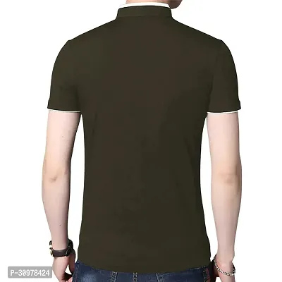 Trendy Cotton Solid Short Sleeves Casual T-shirt for Men-thumb2