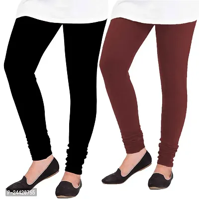 GulGuli Woolen Winter Warm Bottom Wear Leggings for Women / Girls  Combo Pack of 2 (Black and Maroon)-thumb0