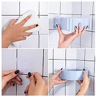 Multi Purpose Wall Mount Bathroom Shelf And Rack For Home And Kitchen Self Adhesive Sticker Support Without Drilling White 2 Plastic Corner-thumb1