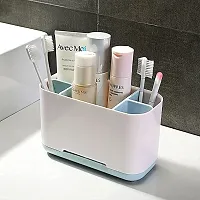 Toothbrush Holder Stand for Bathroom Tongue Cleaner Soap Comb Razor Shaving Kit and Toiletries Cosmetics Organizer-thumb1