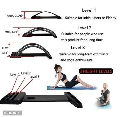 Lumbar Back Stretcher Tool for Lower and Upper Back Massager and Support | 3 Different Level Adjustable Settings ( Black )-thumb3