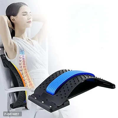 Lumbar Back Stretcher Tool for Lower and Upper Back Massager and Support | 3 Different Level Adjustable Settings ( Black )-thumb5