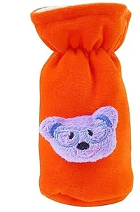 Mw Prints Soft Plush Stretchable Baby Feeding Bottle Cover Easy to Hold Strap with Cute Animated Cartoon Suitable for 60-125 Ml Feeding Bottle(Orange-Yellow)-thumb2