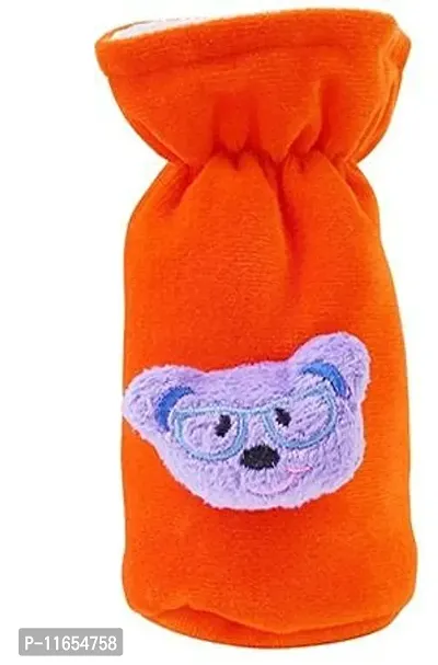 Mw Prints Soft Plush Stretchable Baby Feeding Bottle Cover Easy to Hold Strap with Cute Animated Cartoon Suitable for 60-125 Ml Feeding Bottle(Orange-Yellow)-thumb3