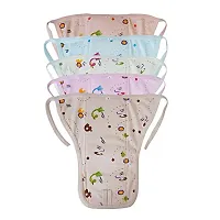 MW PRINTS Baby Cotton Nappies - Random Printed, Reusable, Cushioned Nappy for Newborns and Infants (0-6 Months, (Set of 5 ) Padded Langot/Nappy)-thumb1