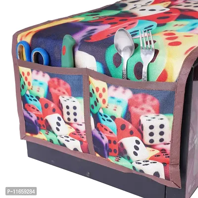 MW PRINTS Microwave Oven Top Cover With 4 Utility Pockets Attractive Digital Prints Dustproof(Multicolor)-thumb5