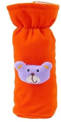 Mw Prints Soft Plush Stretchable Baby Feeding Bottle Cover with Easy to Hold Strap and Zip-thumb1