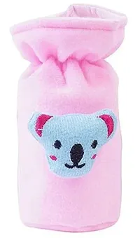 Mw Prints Soft Plush Stretchable Baby Feeding Bottle Cover Easy to Hold Strap with Cute Animated Cartoon Suitable for 60-125 Ml Feeding Bottle(Dark Blue-Light Pink)-thumb2