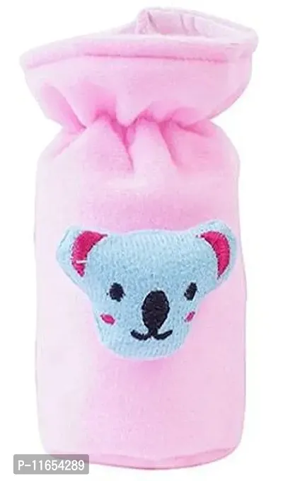 Mw Prints Soft Plush Stretchable Baby Feeding Bottle Cover Easy to Hold Strap with Cute Animated Cartoon Suitable for 60-125 Ml Feeding Bottle(Dark Blue-Light Pink)-thumb3