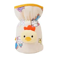 MW PRINTS Soft Plush Stretchable Baby Feeding Bottle Cover Easy To Hold with attractive cartoon| (pack of 2) (Pink  Yellow, 60-125 ML)-thumb2