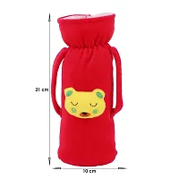MW PRINTS Soft Plush Stretchable Baby Feeding Bottle Cover Easy to Hold Strap with Animated Cartoon Suitable for 125 ML-250 ML Feeding Bottle (Rani & Pink)-thumb4