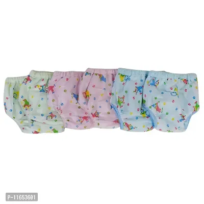 MW PRINTS Wateproof Reusable Baby Panty For 0-6 Months New Born Baby (Outside PVC Inside Soft Terry Towel) (PVC Pants (Pack of 6)-thumb0