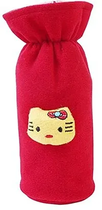 Mw Prints Soft Plush Stretchable Baby Feeding Bottle Cover Easy to Hold Strap with Cute Animated Cartoon Suitable for 130-250 Ml Feeding Bottle(Dark Blue-Dark Red)-thumb2