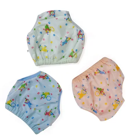 MW PRINTS Wateproof Reusable Baby Panty For 0-6 Months New Born Baby (Outside PVC Inside Soft Terry Towel)