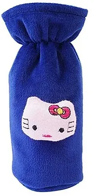 MW PRINTS Soft Plush Stretchable Baby Feeding Bottle Cover Easy to Hold Strap with Cute Animated Cartoon Suitable for 130-250 Ml Feeding Bottle Pack of 2 (Dark Pink & Dark Blue)-thumb2