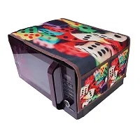 MW PRINTS Microwave Oven Top Cover With 4 Utility Pockets Attractive Digital Prints Dustproof(Multicolor)-thumb1