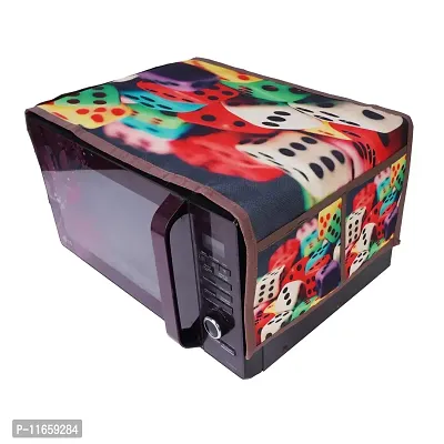 MW PRINTS Microwave Oven Top Cover With 4 Utility Pockets Attractive Digital Prints Dustproof(Multicolor)-thumb2