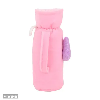 MW PRINTS Soft Plush Stretchable Baby Feeding Bottle Cover Easy to Hold Strap with Animated Cartoon Suitable for 125 ML-250 ML Feeding Bottle (Rani & Pink)-thumb4