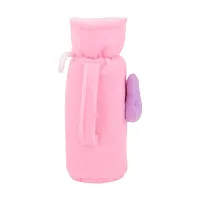 MW PRINTS Soft Plush Stretchable Baby Feeding Bottle Cover Easy to Hold Strap with Animated Cartoon Suitable for 125 ML-250 ML Feeding Bottle (Pink & Red)-thumb2