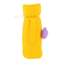 MW PRINTS Soft Plush Stretchable Baby Feeding Bottle Cover Easy to Hold Strap with Animated Cartoon Suitable for 125 ML-250 ML Feeding Bottle (Pink & Yellow)-thumb3