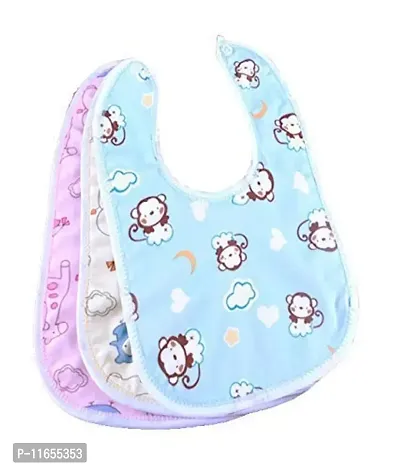 MW PRINTS Baby Fastdry Bibs | Feeding Infants and Toddlers| 0-2 Years | Waterproof, Spill Resistant Bibs| Useful Baby Shower Gift| Pocket-Friendly | Infant Apron | Soft Infant Cotton (Pack of 3)-thumb0