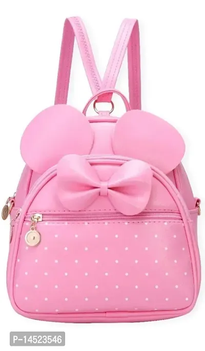 Modern Small Dott Pink Backpack For Girls-thumb0