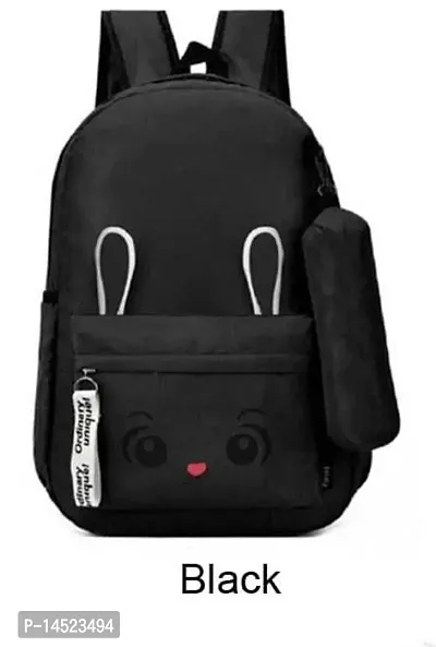 Stylish Bunny Backpack Black-thumb0