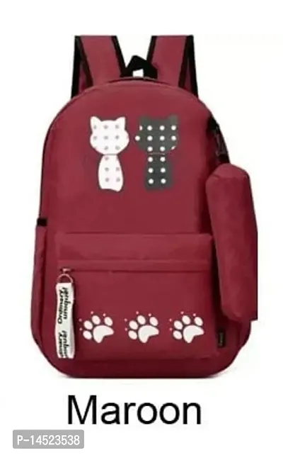 Stylish Backpack For Girls Maroon-thumb0