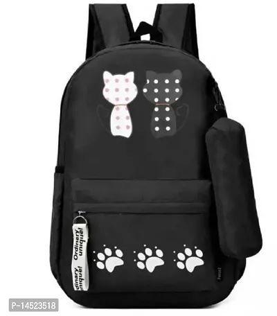 Stylish Backpack For Girls Black-thumb0