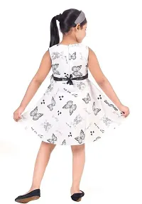 Fabulous White Cotton Printed Party Wear Frocks For Girls-thumb1