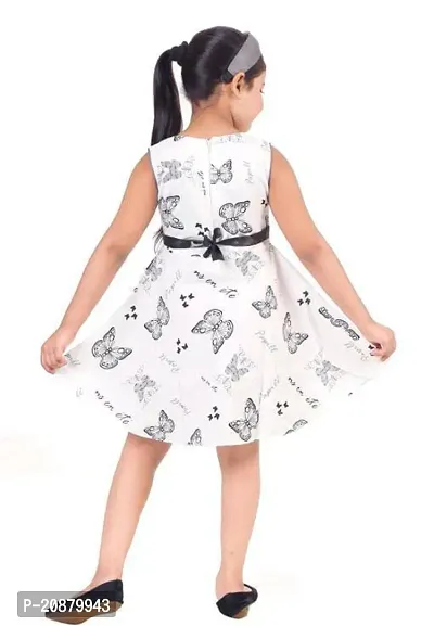 Fabulous White Cotton Printed Party Wear Frocks For Girls-thumb2