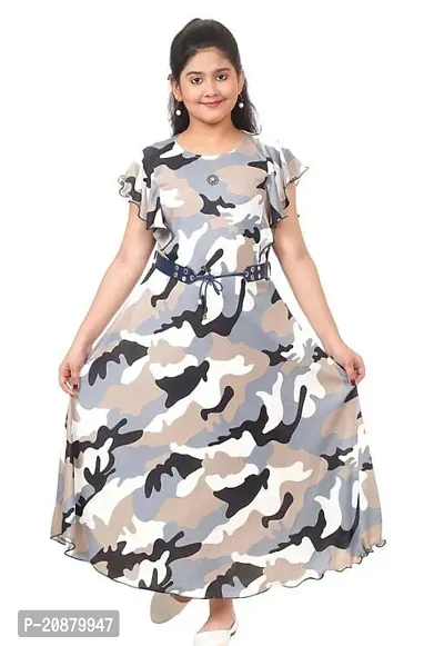 Fabulous Multicoloured Polyester Printed Party Wear Frocks For Girls