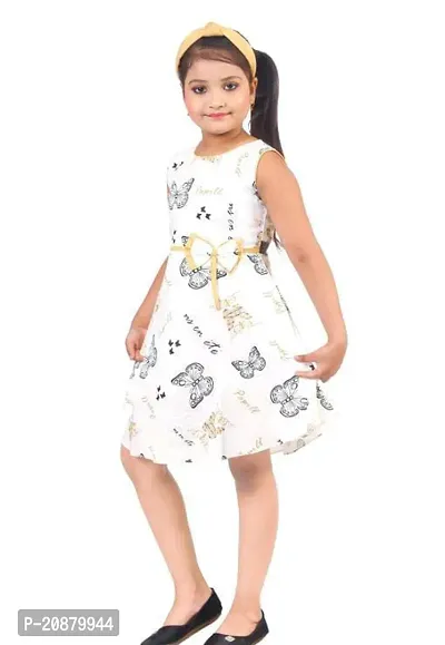 Fabulous White Cotton Printed Party Wear Frocks For Girls