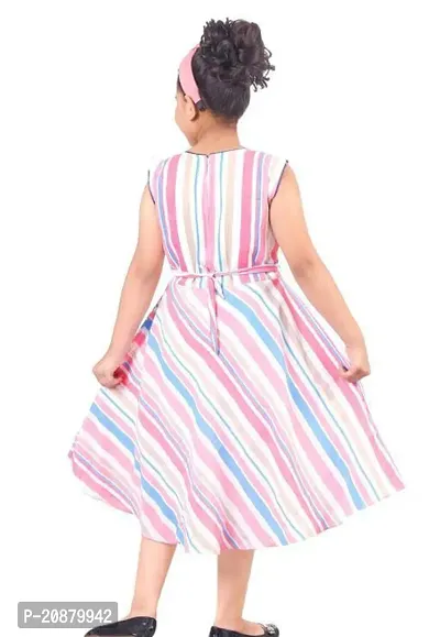 Fabulous Pink Polyester Printed Party Wear Frocks For Girls