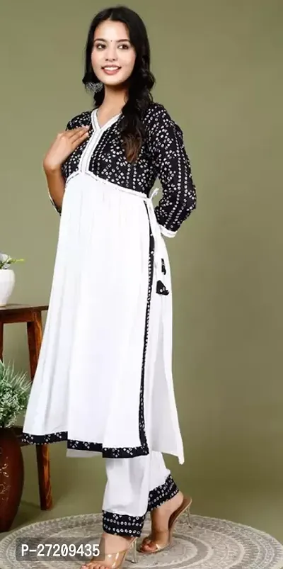 Beautiful Rayon White Embroidered Kurta Bottom Set For Women