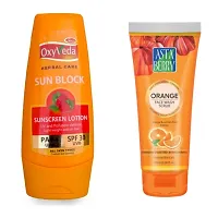 Simco Oxyveda Lotion Asta Berry Orange Face Wash Combo-thumb1