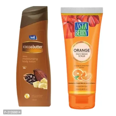 Yhi Cocoabuttter Body Lotion Asta Berry Orange Face Wash Combo-thumb0