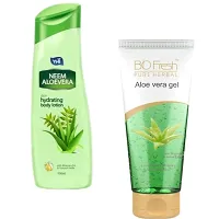 Yhi Neem Aloevera Body Lotion Bio Fresh Aloevera Gel Combo-thumb1