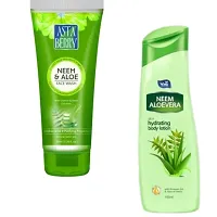 Yhi Neem Aloevera Body Lotion Neem Aloevera Face Wash Combo-thumb1