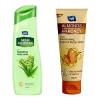 Yhi Neem Aloevera Body Lotion Yhi Almonds Honey Body Lotion Combo-thumb1