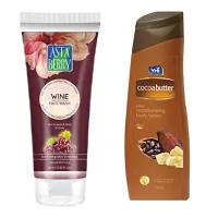 Yhi Cocoabutter Body Lotion Astaberry Wine Face Wash Combo-thumb1